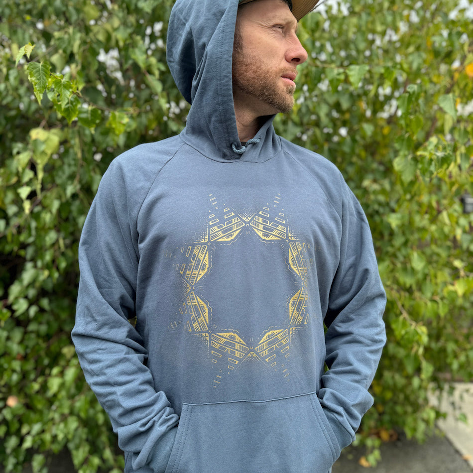 Breathe Hoodie - Organic Cotton Medium Weight Fleece Sacred Geometry Graphic Pullover