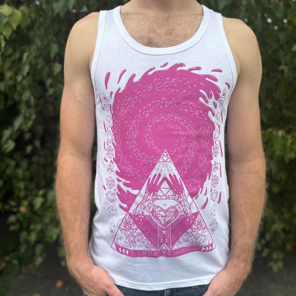 I love Triangles Tank Top - Bamboo and Organic Cotton Light Weight Jersey Sacred Geometry Graphic Tank