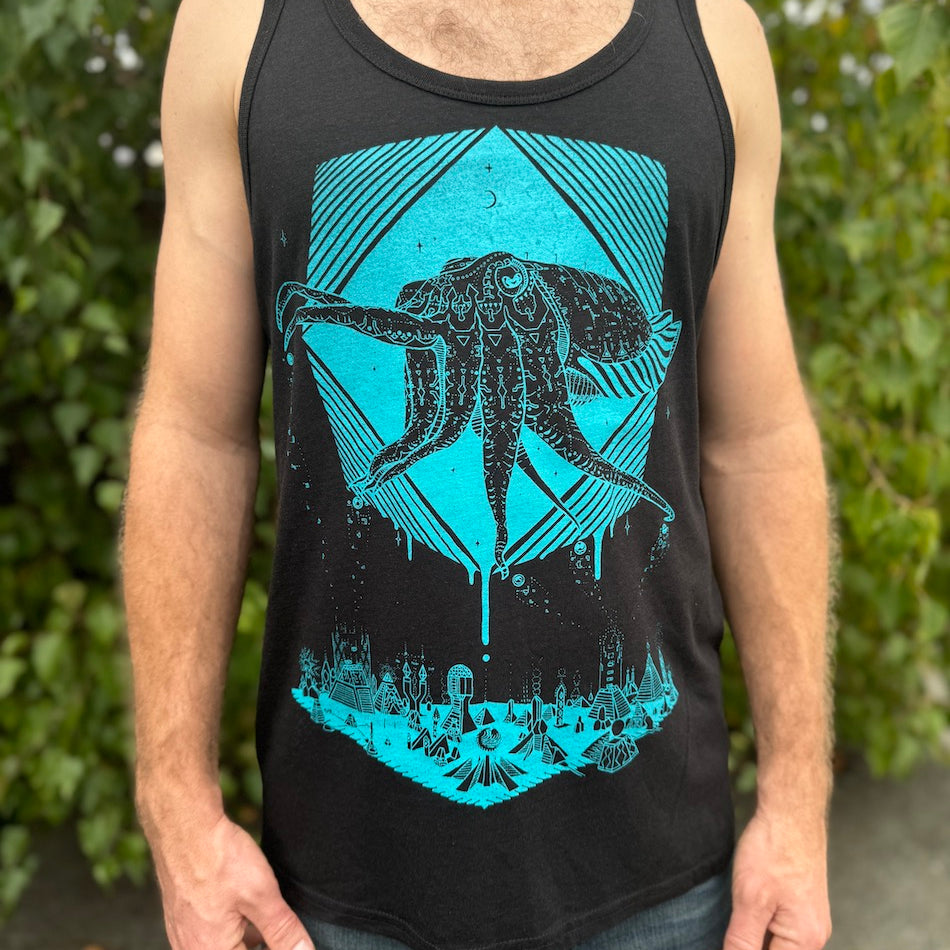 Pharaoh Cuttlefish Tank Top - Bamboo / Organic Cotton Light Weight Jersey Sci-fi Animal Graphic Tank