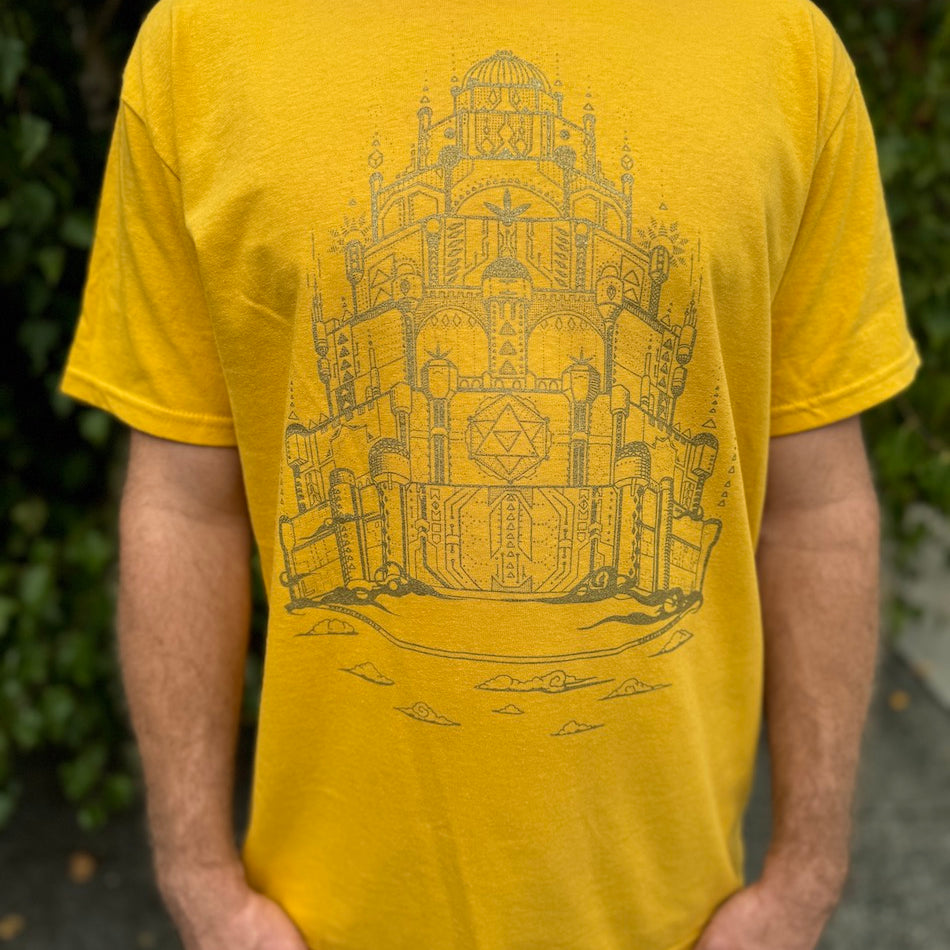 Vimana T-shirt- Organic Cotton Light Weight Jersey Sacred Geometry Graphic Crew Neck Shirt