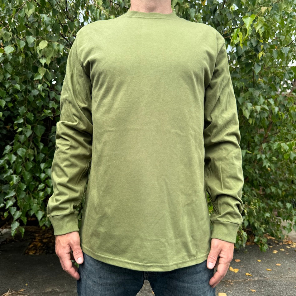 Breathe Long Sleeve - Organic Cotton Light Weight Jersey Sacred Geometry Graphic Crew Neck Shirt