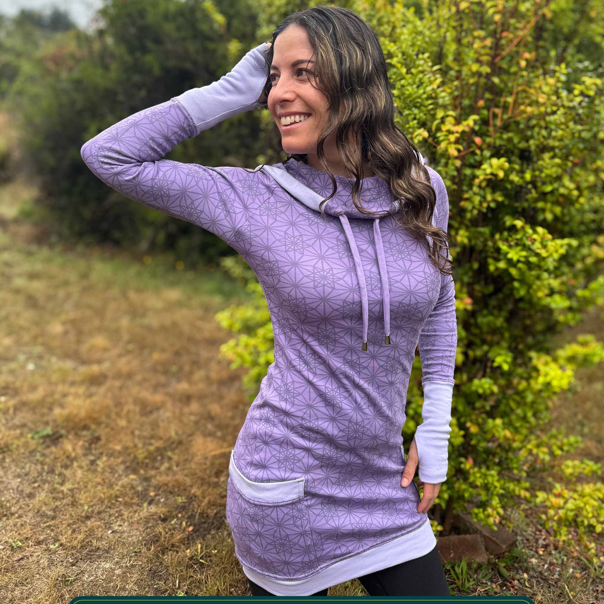 Portal Dress - Organic Cotton Fitted Mini Dress with Hood and Pockets