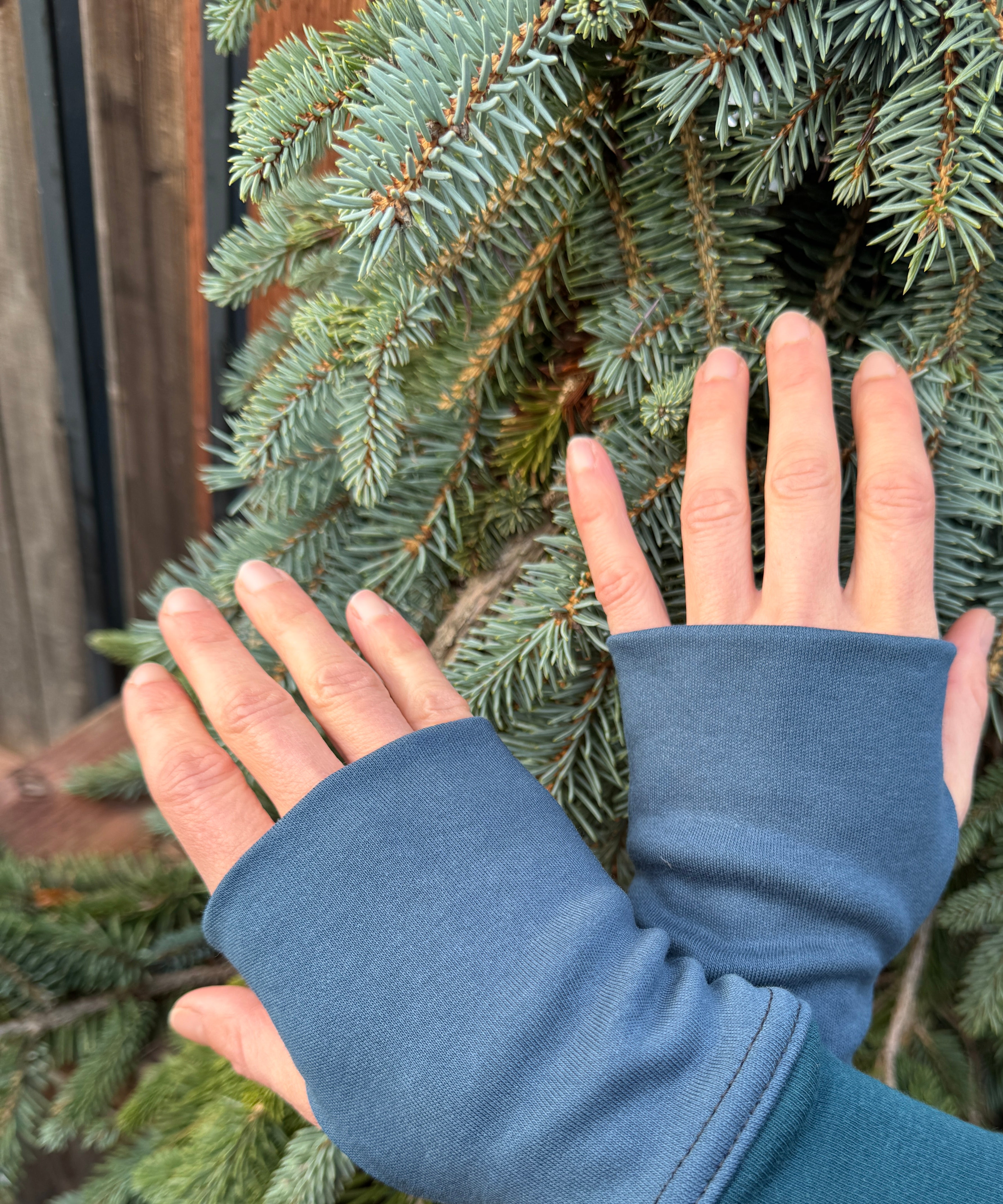 Geo Hand Warmers - Organic Cotton Fingerless Gloves - Pure