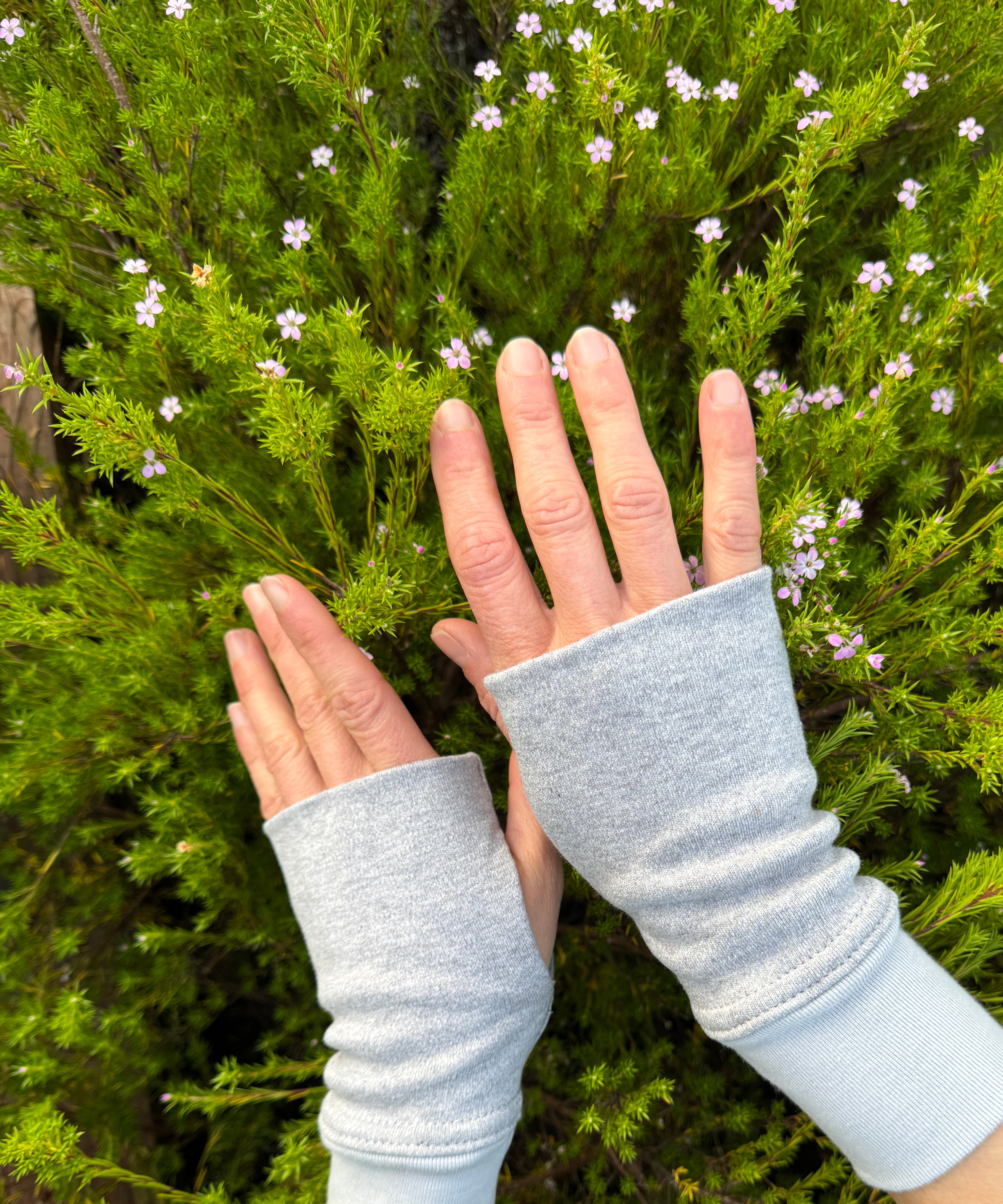 Geo Hand Warmers - Organic Cotton Fingerless Gloves - Pure
