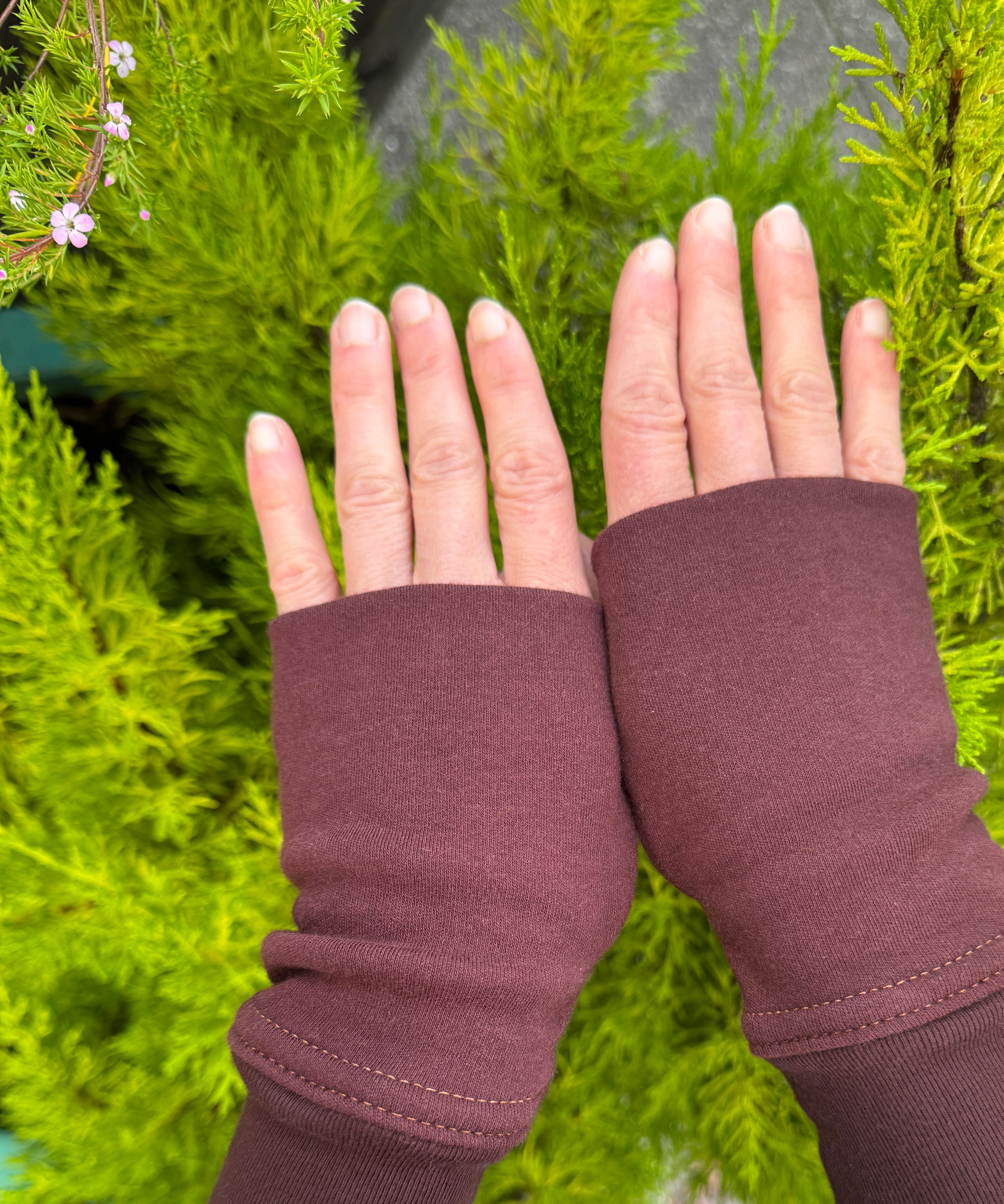 Geo Hand Warmers - Organic Cotton Fingerless Gloves - Pure