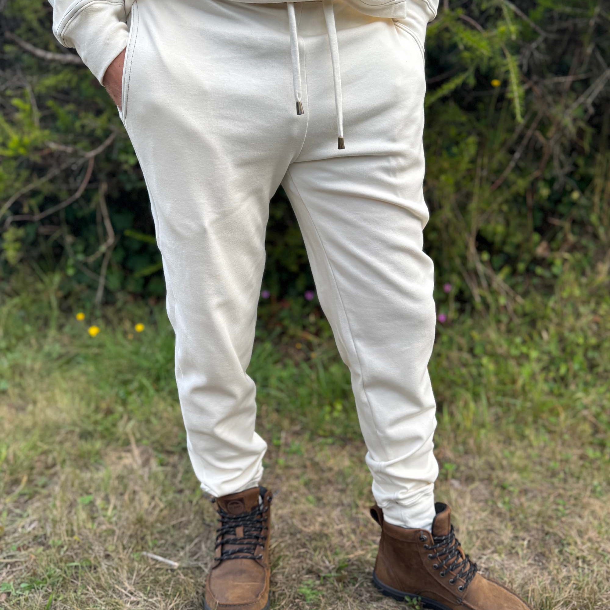 Geo Joggers - Organic Cotton Mid-rise sweatpants - Pure