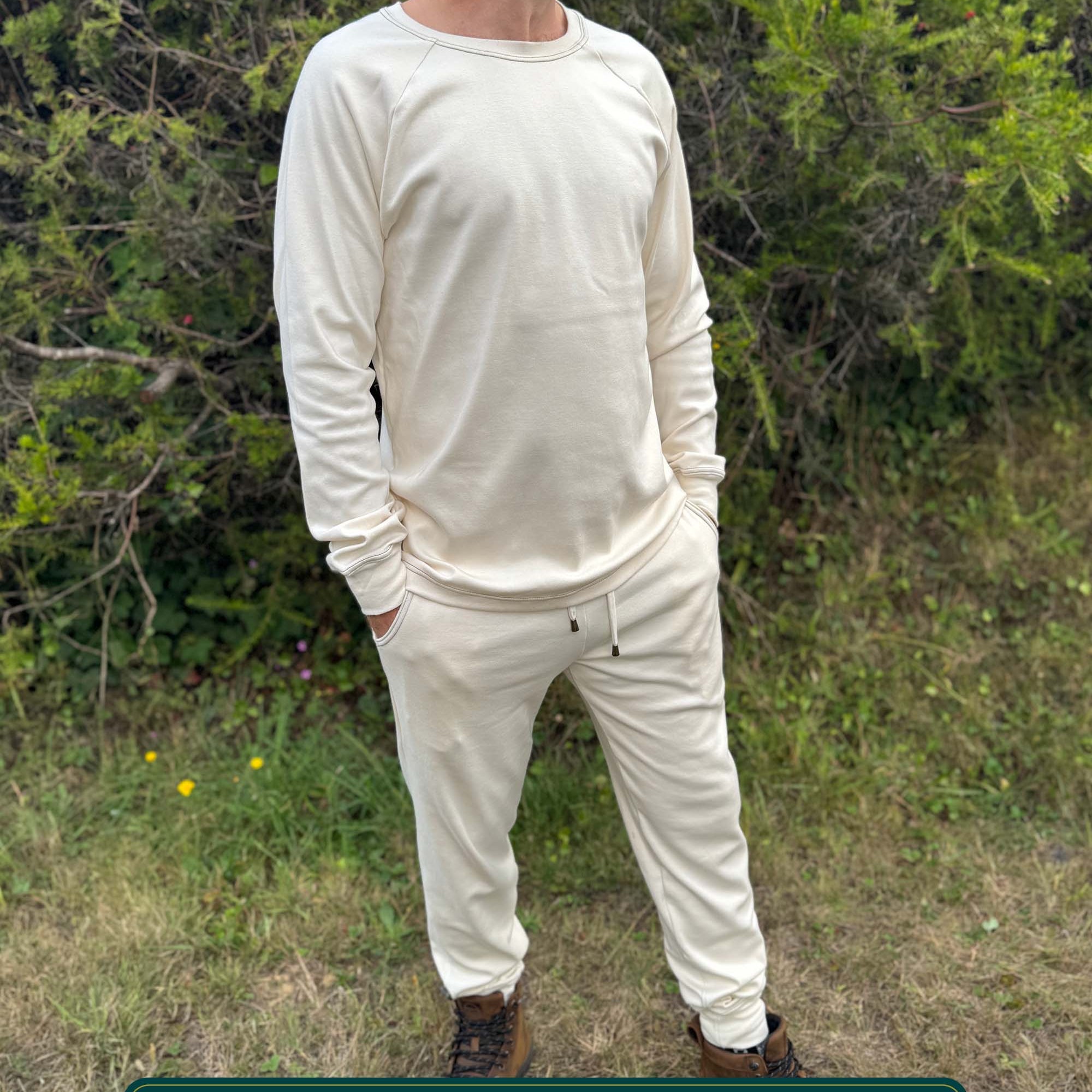 Lounge Set - 2 Piece Comfy Organic Cotton Outfit - Pure