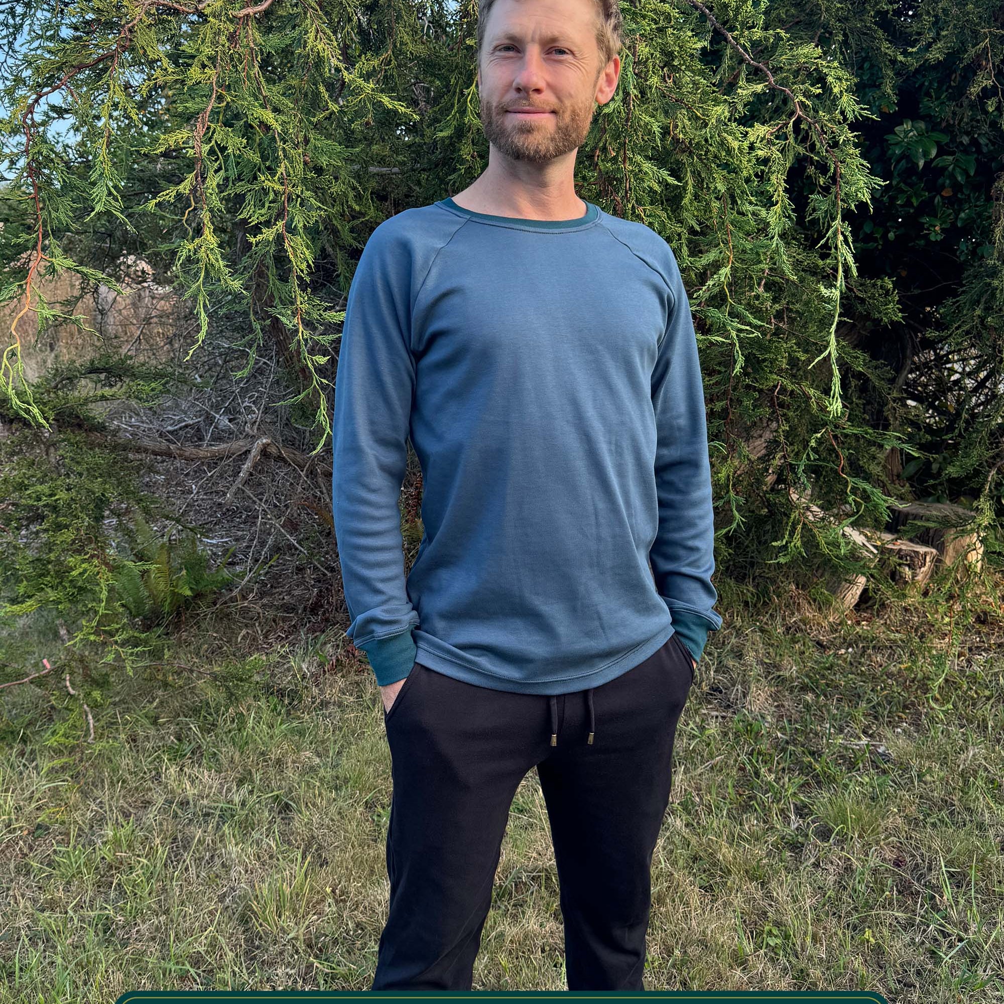 Vortex Long Sleeve Shirt - Organic Cotton Raglan Crew - Pure