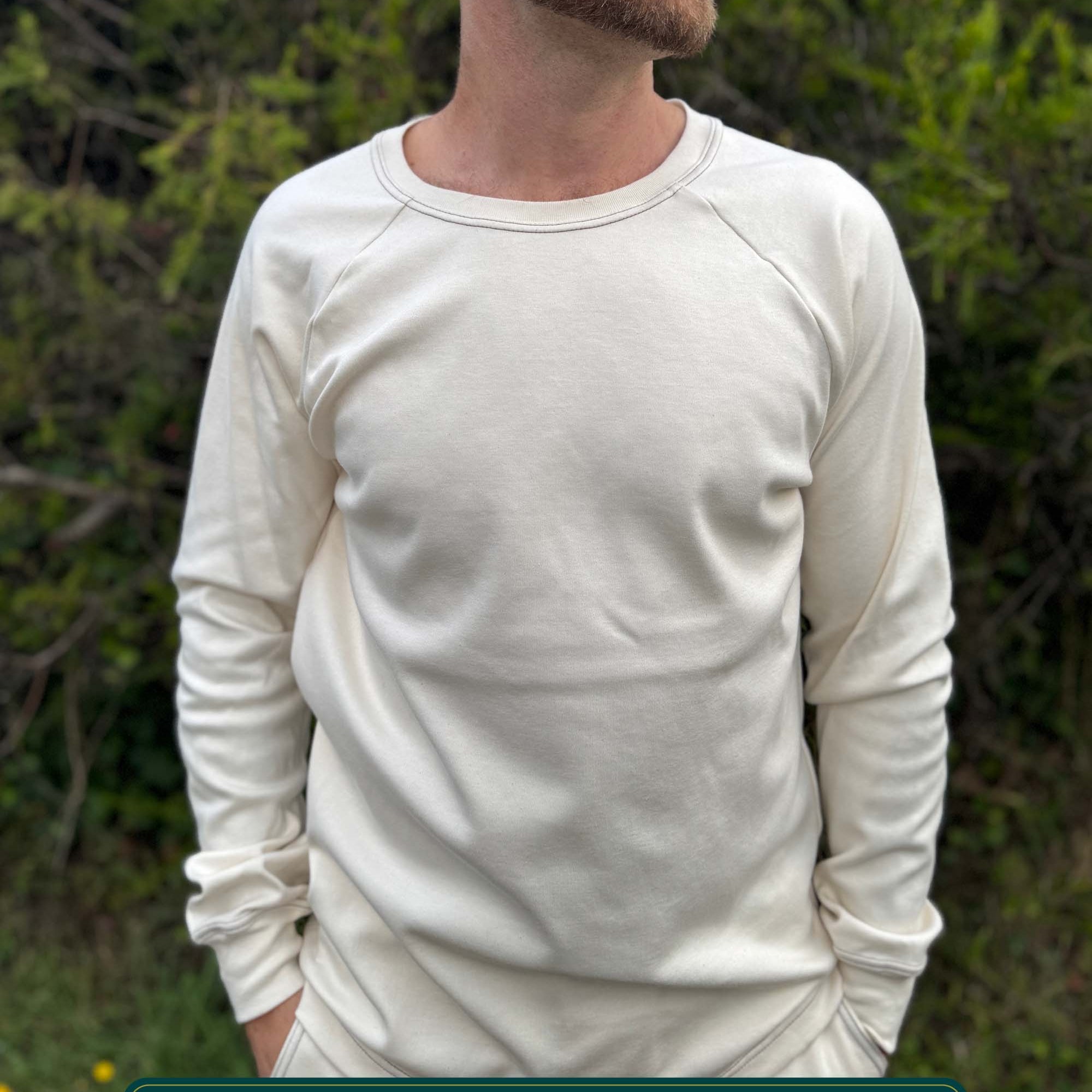 Vortex Long Sleeve Shirt - Organic Cotton Raglan Crew - Pure