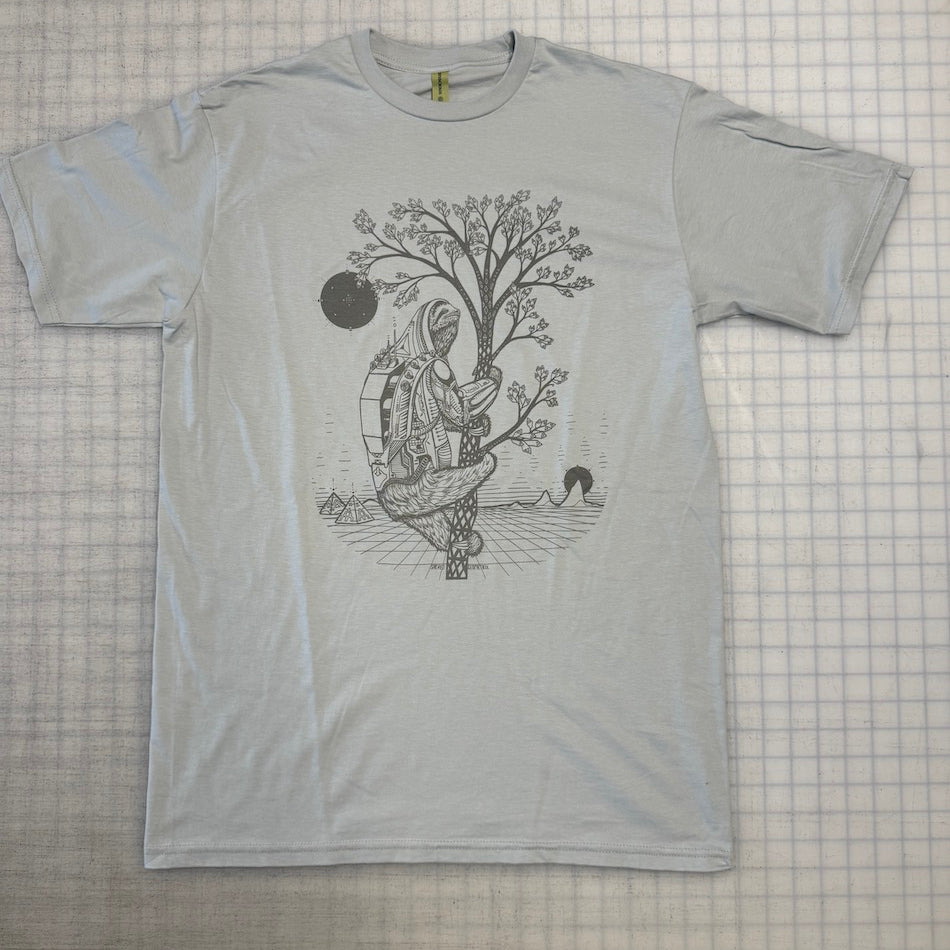 Slothstronaut T-Shirt - Organic Cotton Lightweight Jersey Sci-fi Animal Graphic Crew Neck Shirt