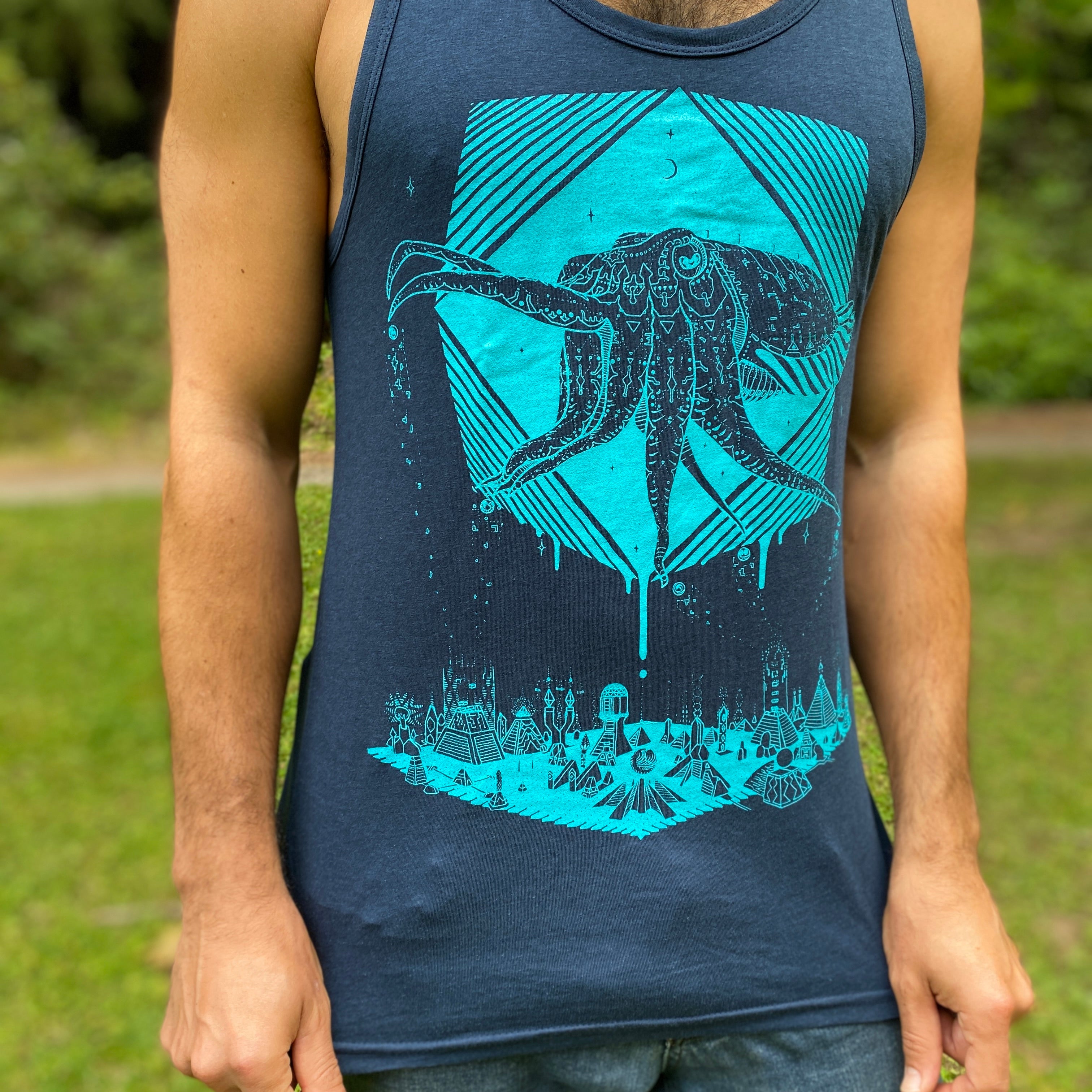Pharaoh Cuttlefish Tank Top - Bamboo / Organic Cotton Light Weight Jersey Sci-fi Animal Graphic Tank