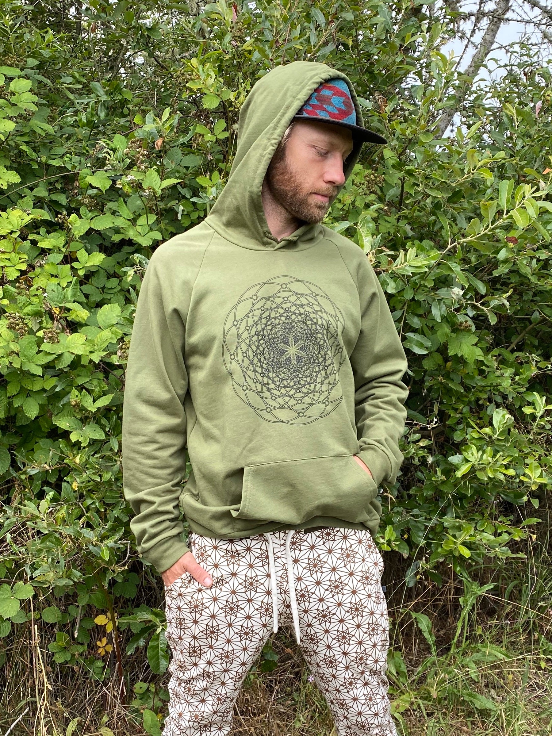 Sacred Geometry Honeycomb FLEECE Unisex Sweater high quality