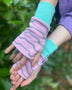 Geo Hand Warmers - Organic Cotton Fingerless Gloves - Patterned