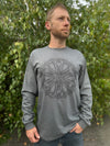 Gaia Long Sleeve - Organic Cotton Light Weight Jersey Geometric Nature Graphic Crew Neck Shirt