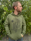 Slothstronaut Hoodie - Organic Cotton Medium Weight Fleece Sci-fi Animal Graphic Pullover