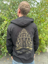 Vimana Zip Up - Organic Cotton / Recycled Polyeseter Heavy Weight Fleece Sacred Geometry Graphic Hoodie