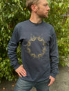 Breathe Long Sleeve - Organic Cotton Light Weight Jersey Sacred Geometry Graphic Crew Neck Shirt