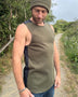 Cypher Tank - Organic Cotton Tank Top with Geometric Printed Side Panels