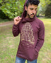 Portal Hoodie - Organic Cotton Mid-weight Extra Long Pullover - Printed