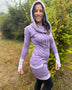 Portal Dress - Organic Cotton Fitted Mini Dress with Hood and Pockets