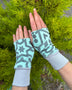 Geo Hand Warmers - Organic Cotton Fingerless Gloves - Patterned