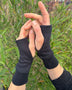 Geo Hand Warmers - Organic Cotton Fingerless Gloves - Pure