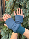 Geo Hand Warmers - Organic Cotton Fingerless Gloves - Pure