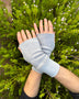 Geo Hand Warmers - Organic Cotton Fingerless Gloves - Pure