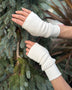 Geo Hand Warmers - Organic Cotton Fingerless Gloves - Pure