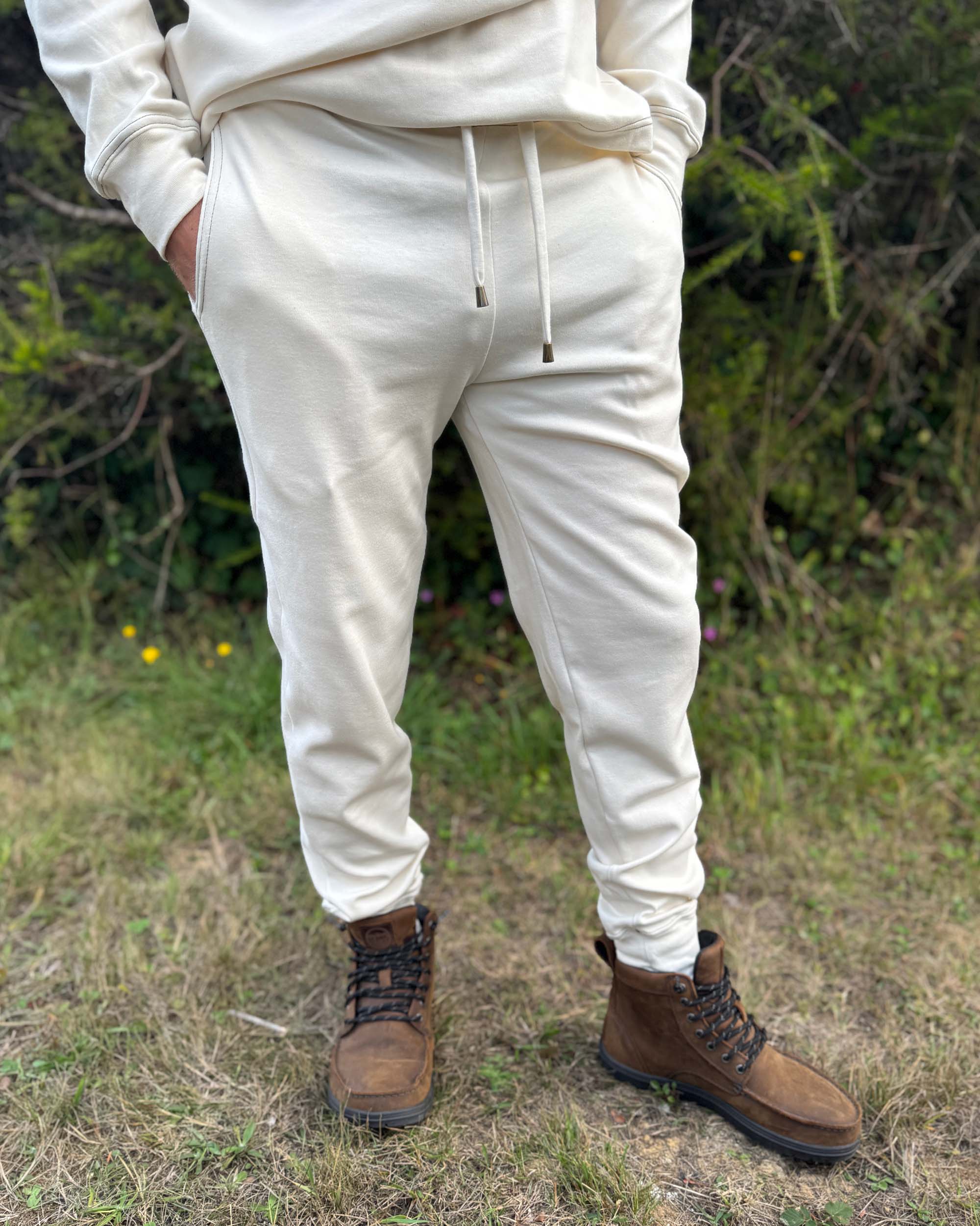 Geo Joggers - Organic Cotton Mid-rise sweatpants - Pure