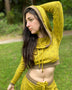 Pixie Crop Hoodie - Organic Cotton Cowl Hood High-Cropped Pullover