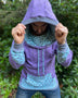 Portal Hoodie - Organic Cotton Mid-weight Extra Long Sacred Geometry Pullover - Patterned