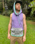 Portal Tank - Organic Cotton Mid-weight Sacred Geometry Sleeveless Hoodie - Patterned