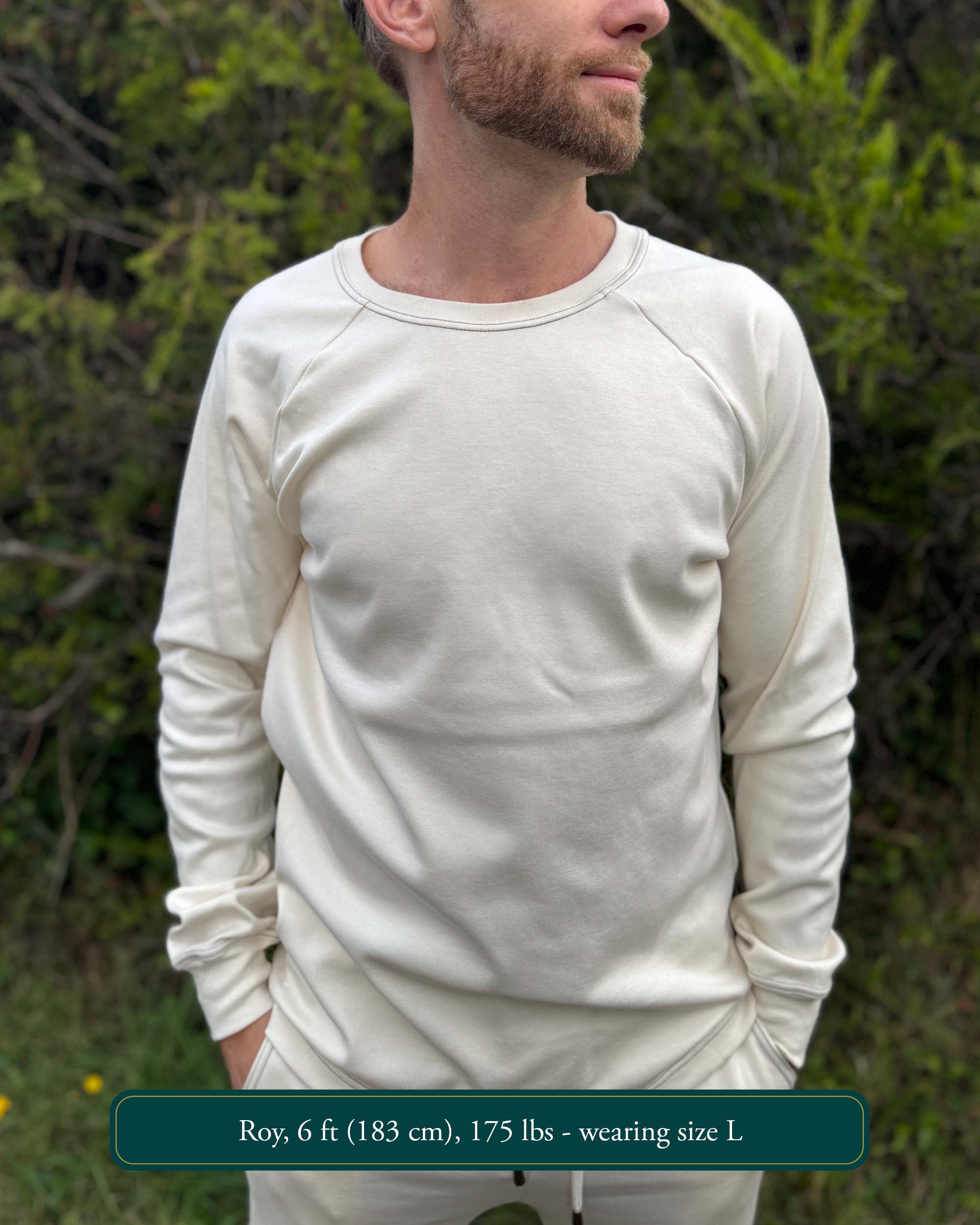 Vortex Long Sleeve Shirt - Organic Cotton Raglan Crew - Pure