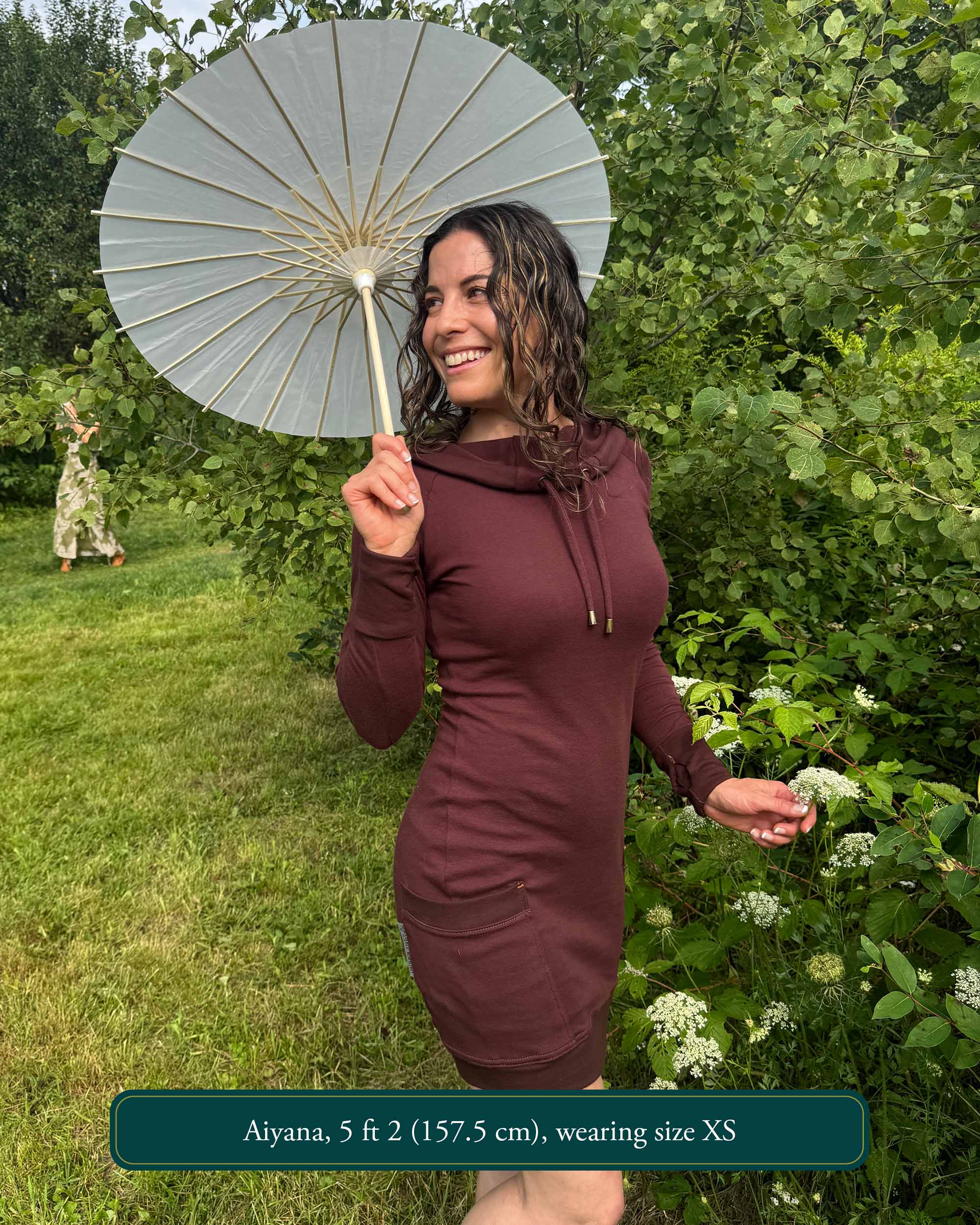 Portal Dress - Organic Cotton Fitted Mini Dress with Hood and Pockets - Pure