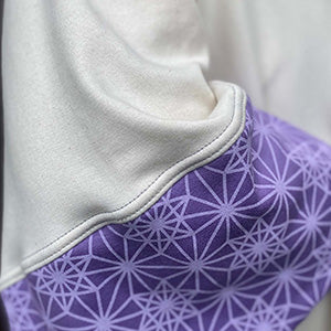 Organic cotton Spindrift Kimono close up detail of fabric.