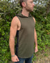Symbiont - Organic Cotton Hooded Tank with Geometric Side Panels and Front Pocket